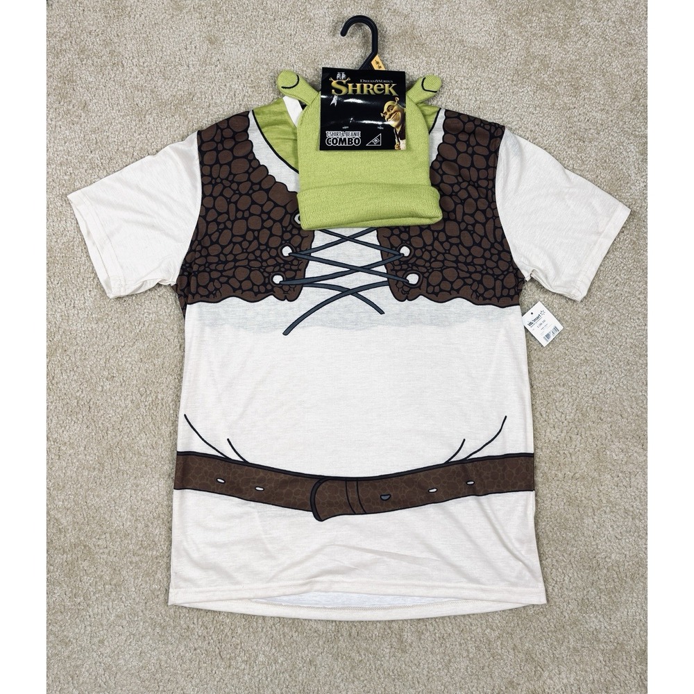 🎥 Dreamwork's Men's Shrek Cosplay T-Shirt Beige Size L (36-38) NWT